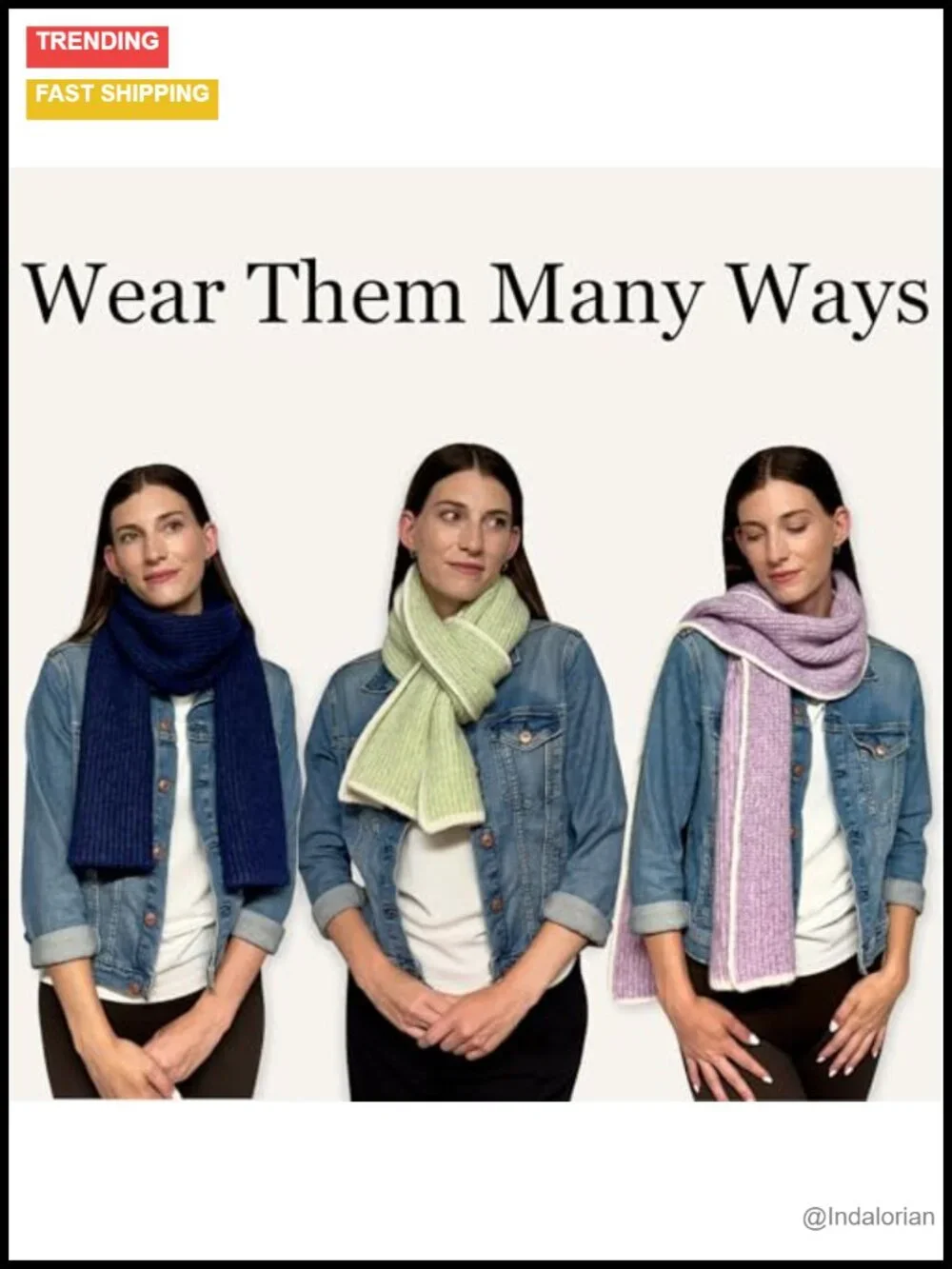 Cable Knit Scarf - Cozy Recycled Fiber Unisex Winter Scarf